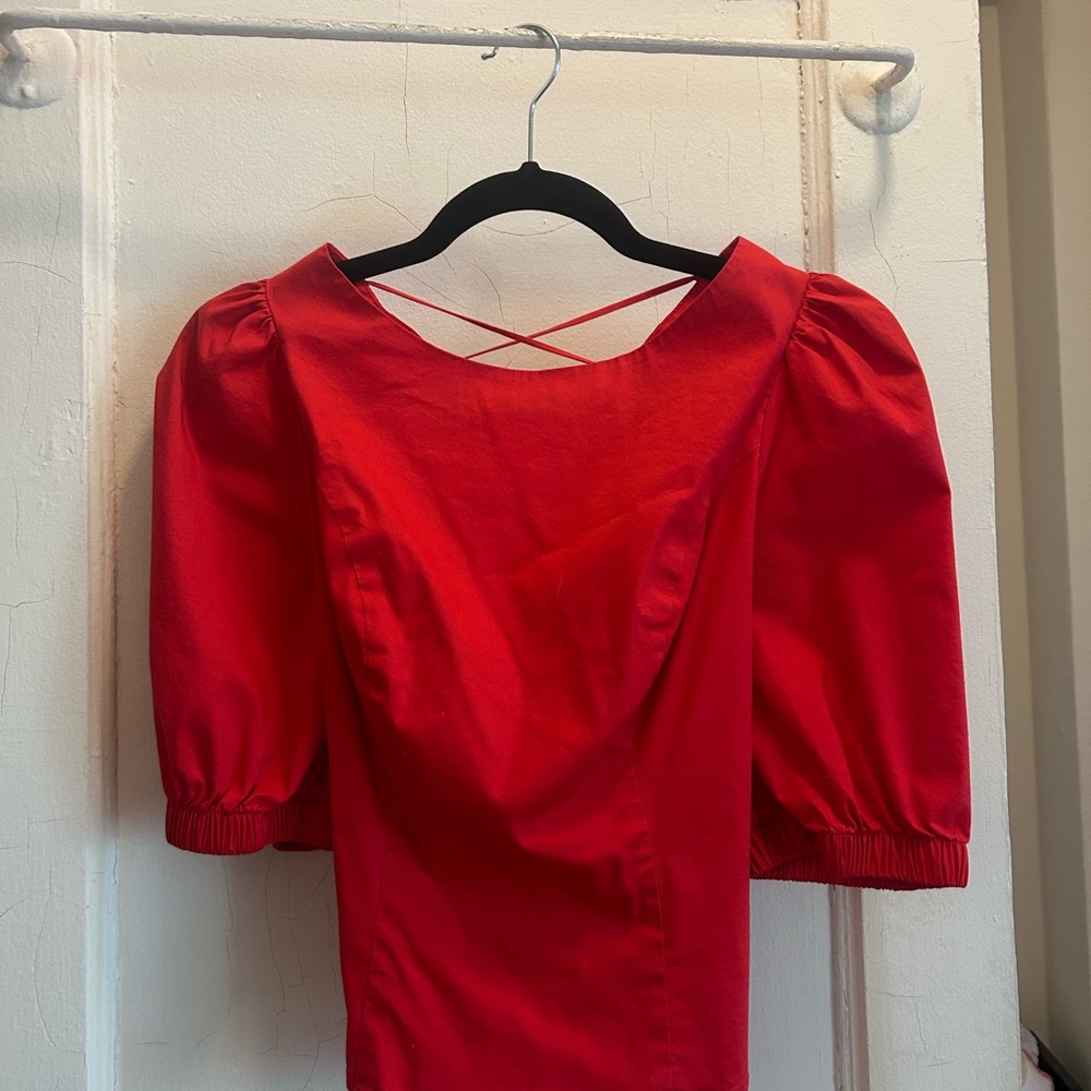 Urban Outfitters Puff Sleeve Top with tie Back